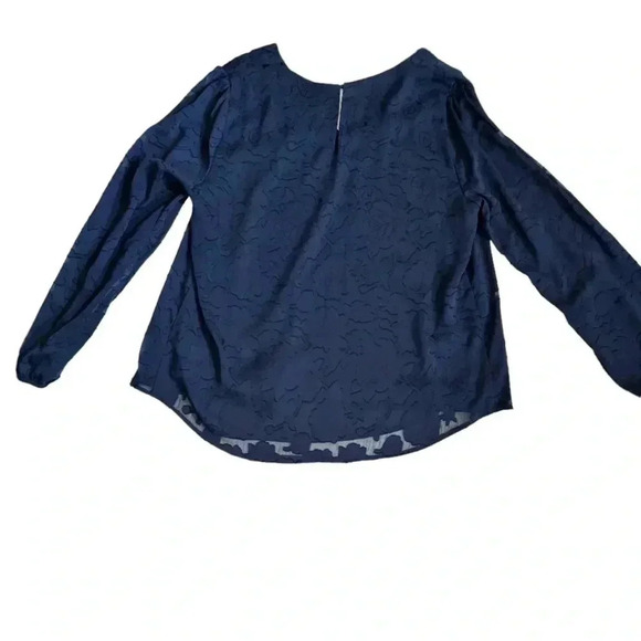 ASTR The Label Women's Large Blue V-Neck Long Sleeve Woven Pullover Top Blouse - Picture 5 of 5